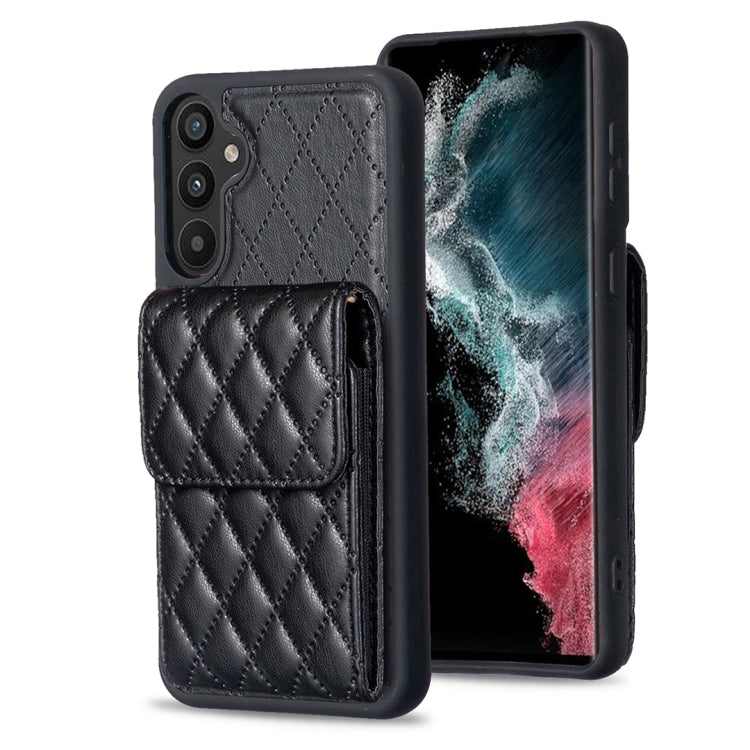 For Samsung Galaxy A34 5G Vertical Wallet Rhombic Leather Phone Case