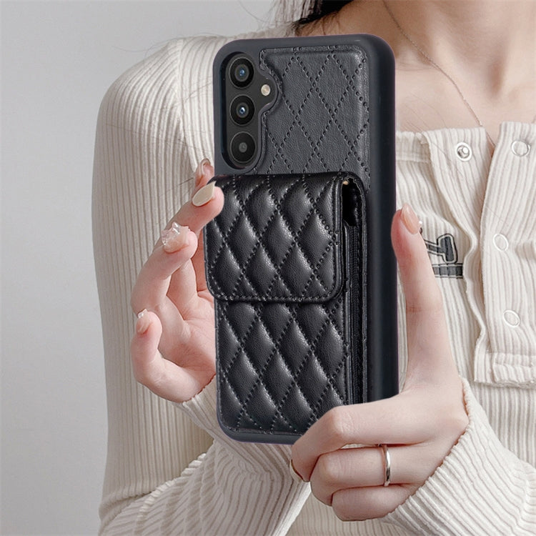 For Samsung Galaxy A34 5G Vertical Wallet Rhombic Leather Phone Case