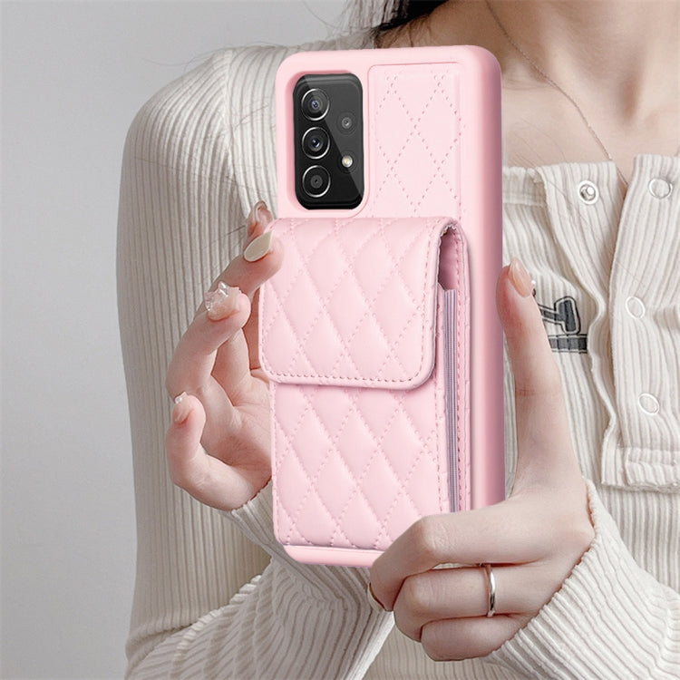 For Samsung Galaxy A52 4G / 5G Vertical Wallet Rhombic Leather Phone Case