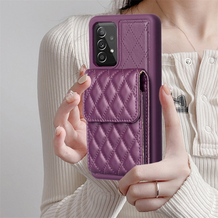 For Samsung Galaxy A52 4G / 5G Vertical Wallet Rhombic Leather Phone Case