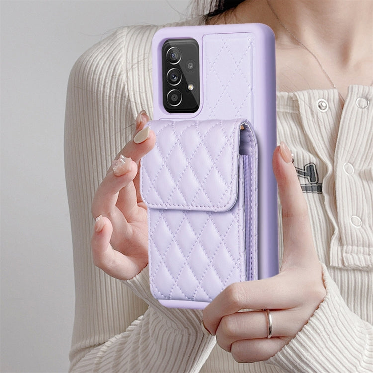 For Samsung Galaxy A52 4G / 5G Vertical Wallet Rhombic Leather Phone Case