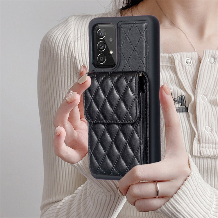 For Samsung Galaxy A52 4G / 5G Vertical Wallet Rhombic Leather Phone Case