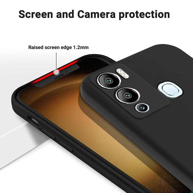 For Infinix Hot 12i Pure Color Liquid Silicone Shockproof Phone Case