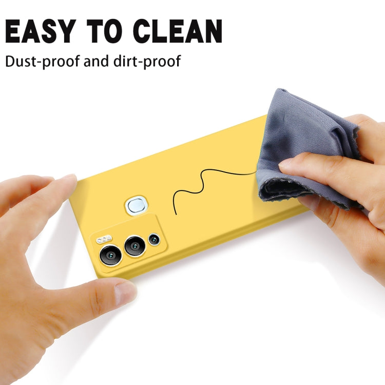 For Infinix Hot 12i Pure Color Liquid Silicone Shockproof Phone Case