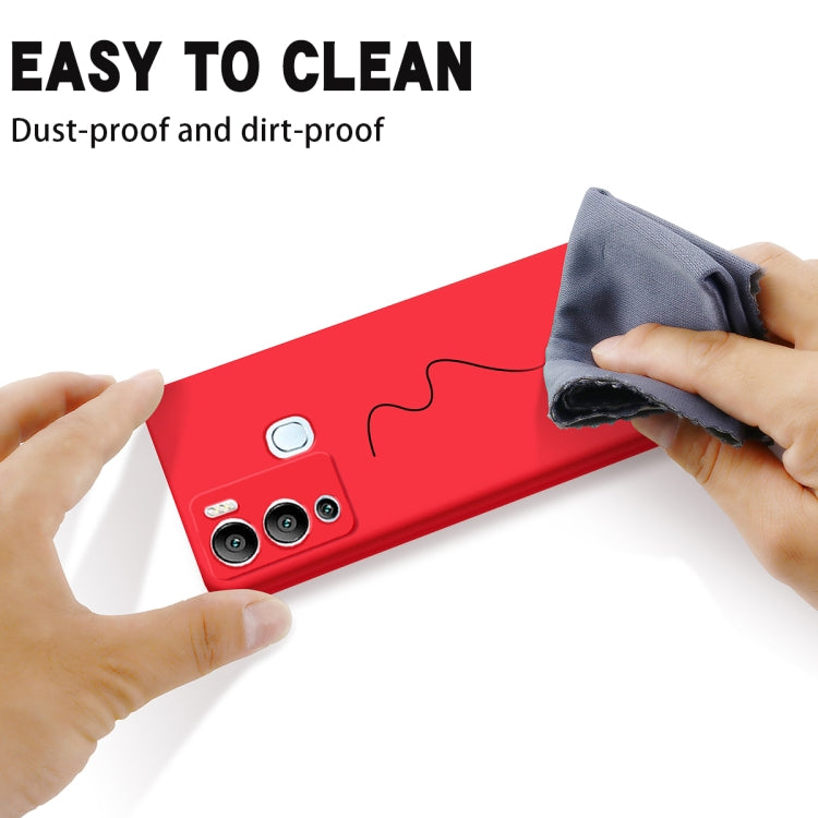 For Infinix Hot 12i Pure Color Liquid Silicone Shockproof Phone Case