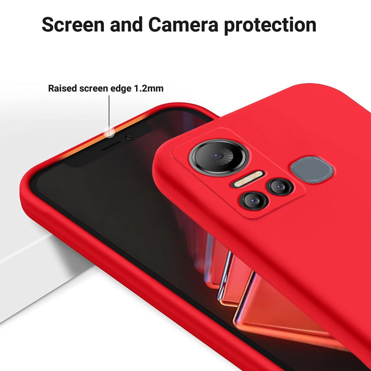 For Itel S18 Pure Color Liquid Silicone Shockproof Phone Case