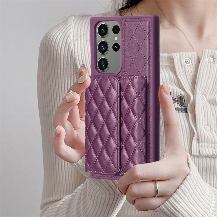 For Samsung Galaxy S23 Ultra 5G Horizontal Wallet Rhombic Leather Phone Case