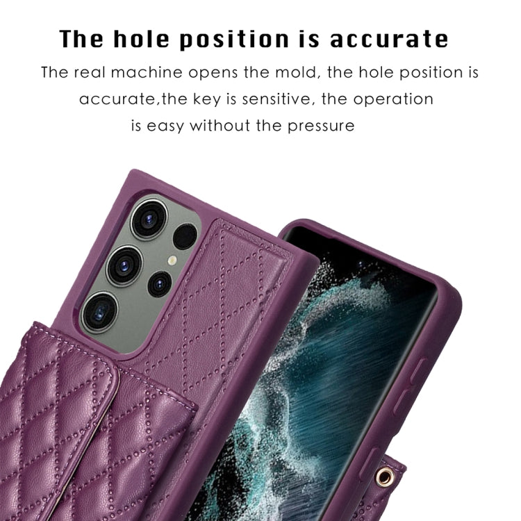 For Samsung Galaxy S23 Ultra 5G Horizontal Wallet Rhombic Leather Phone Case