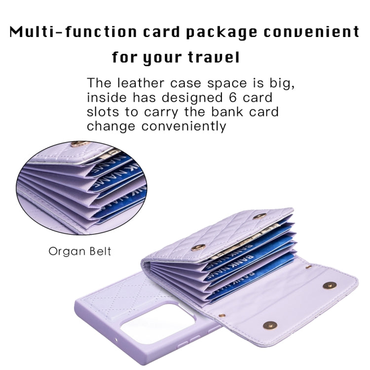For Samsung Galaxy S23 Ultra 5G Horizontal Wallet Rhombic Leather Phone Case