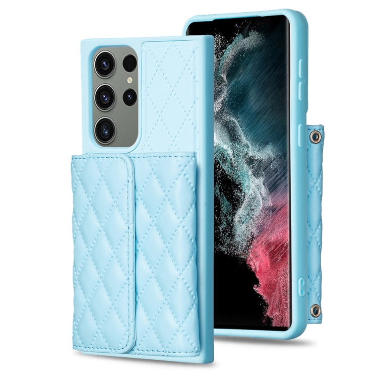 For Samsung Galaxy S23 Ultra 5G Horizontal Wallet Rhombic Leather Phone Case