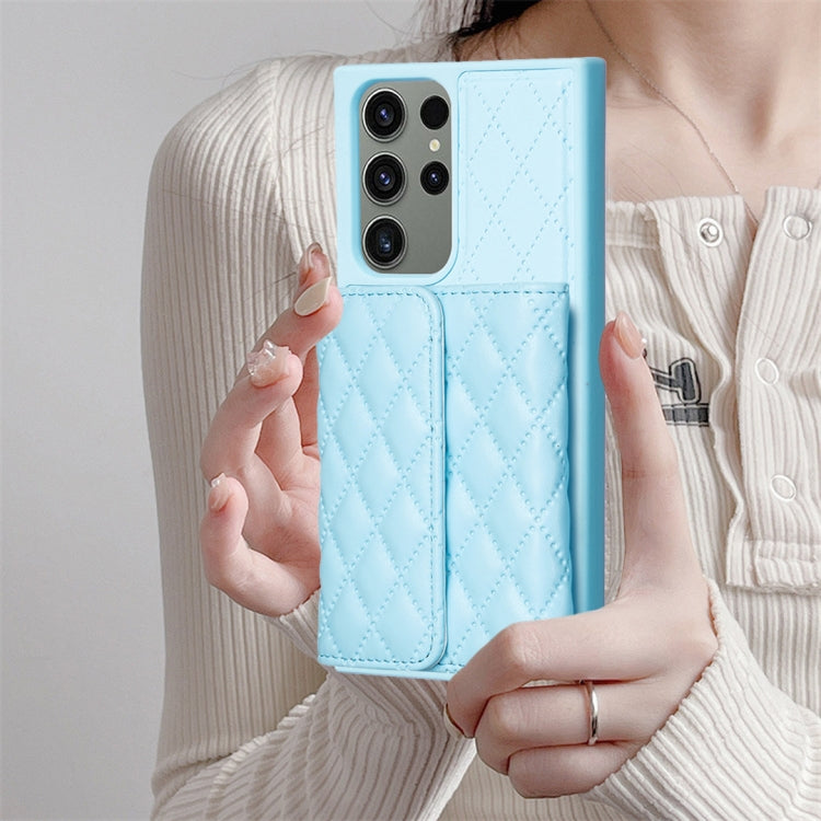 For Samsung Galaxy S23 Ultra 5G Horizontal Wallet Rhombic Leather Phone Case
