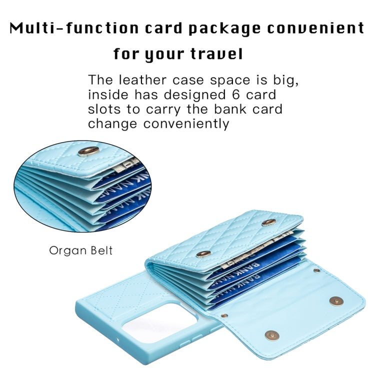 For Samsung Galaxy S23 Ultra 5G Horizontal Wallet Rhombic Leather Phone Case