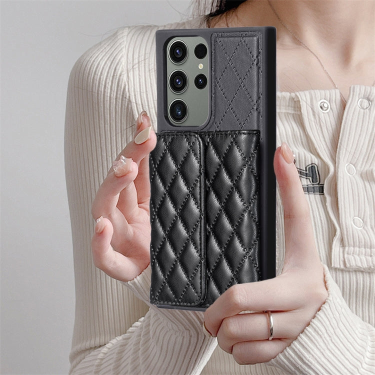 For Samsung Galaxy S23 Ultra 5G Horizontal Wallet Rhombic Leather Phone Case