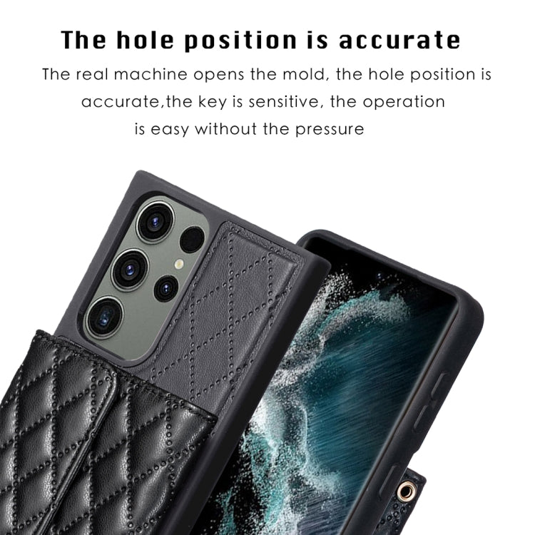 For Samsung Galaxy S23 Ultra 5G Horizontal Wallet Rhombic Leather Phone Case