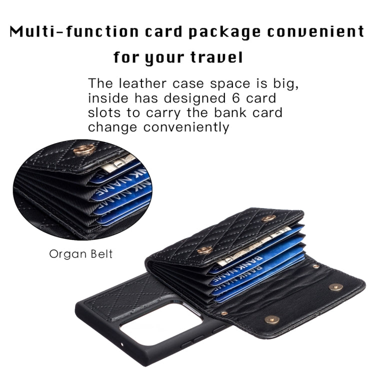 For Samsung Galaxy S23 Ultra 5G Horizontal Wallet Rhombic Leather Phone Case