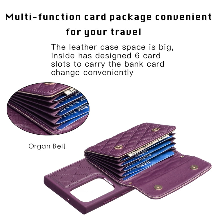 For Samsung Galaxy S22 Ultra 5G Horizontal Wallet Rhombic Leather Phone Case