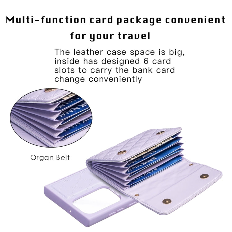 For Samsung Galaxy S22 Ultra 5G Horizontal Wallet Rhombic Leather Phone Case