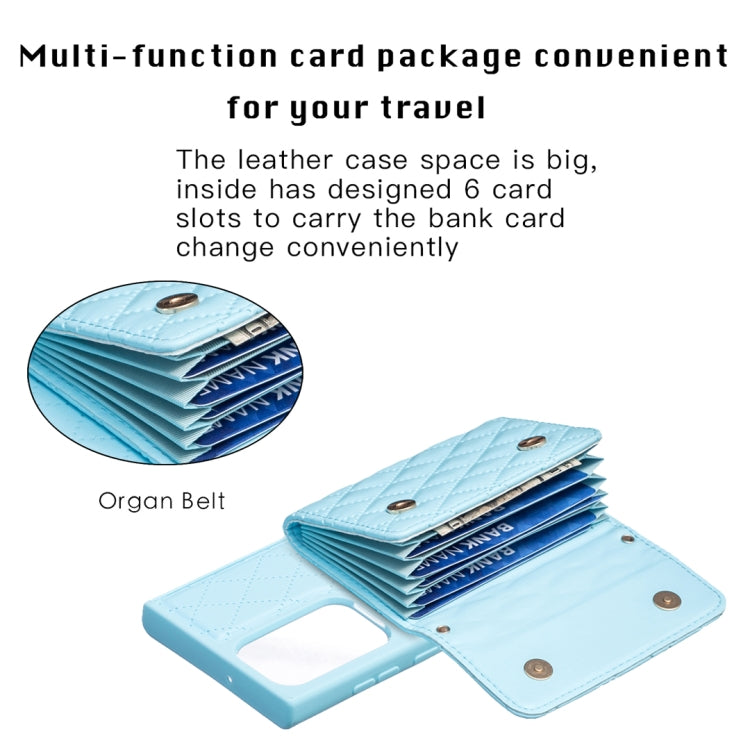 For Samsung Galaxy S22 Ultra 5G Horizontal Wallet Rhombic Leather Phone Case