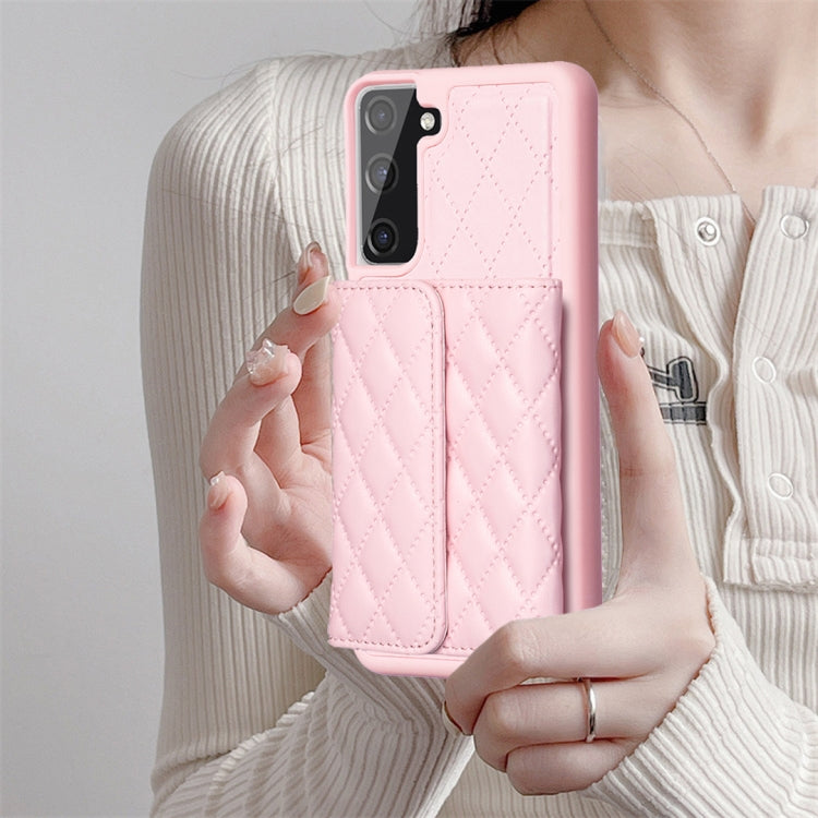 For Samsung Galaxy S21 FE 5G Horizontal Wallet Rhombic Leather Phone Case