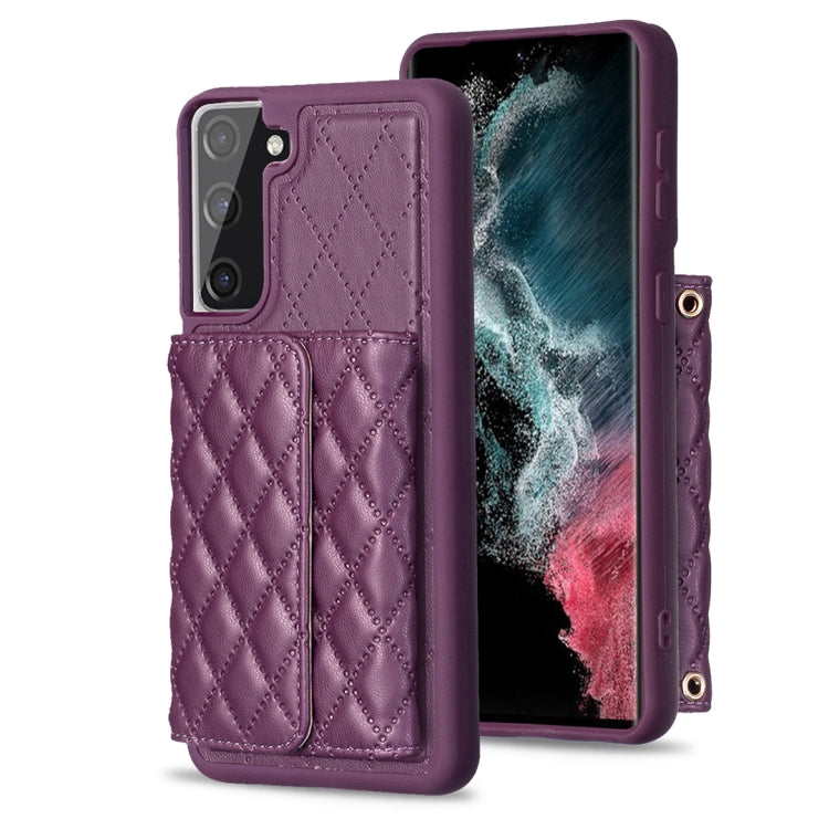 For Samsung Galaxy S21 FE 5G Horizontal Wallet Rhombic Leather Phone Case