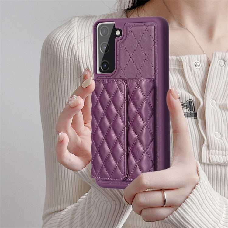 For Samsung Galaxy S21 FE 5G Horizontal Wallet Rhombic Leather Phone Case