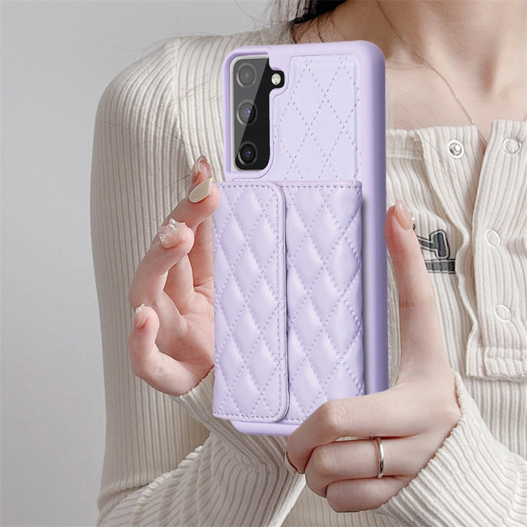 For Samsung Galaxy S21 FE 5G Horizontal Wallet Rhombic Leather Phone Case