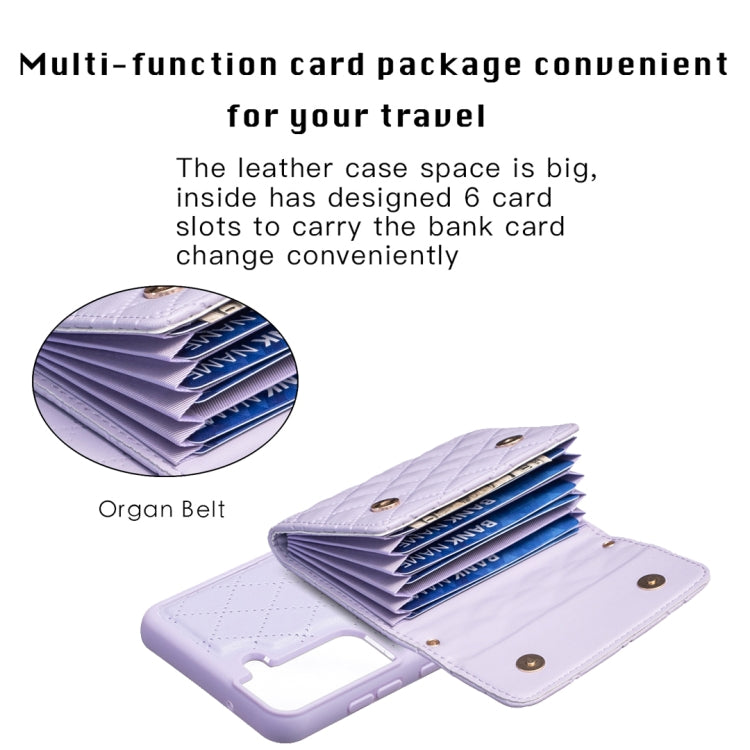 For Samsung Galaxy S21 FE 5G Horizontal Wallet Rhombic Leather Phone Case