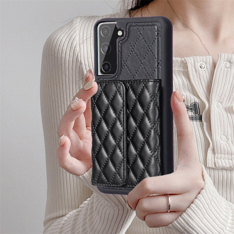 For Samsung Galaxy S21 FE 5G Horizontal Wallet Rhombic Leather Phone Case