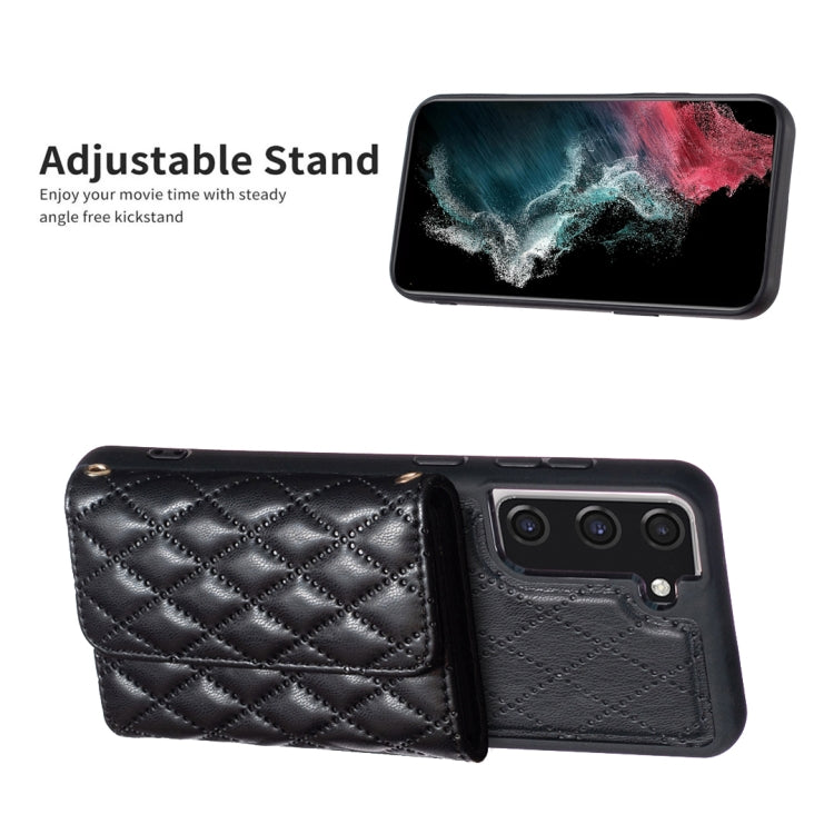 For Samsung Galaxy S21 FE 5G Horizontal Wallet Rhombic Leather Phone Case