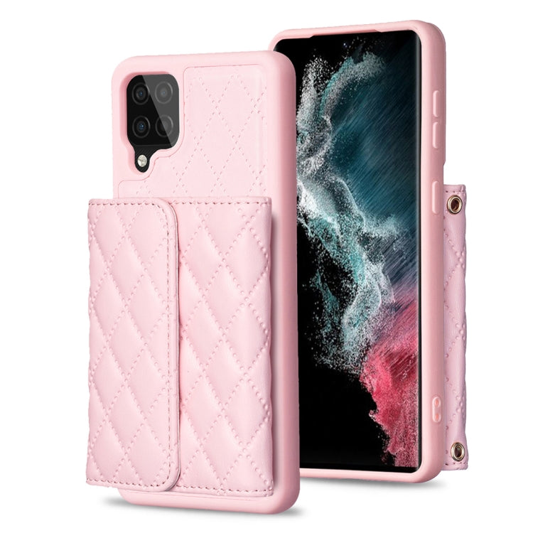 For Samsung Galaxy A12 Horizontal Wallet Rhombic Leather Phone Case