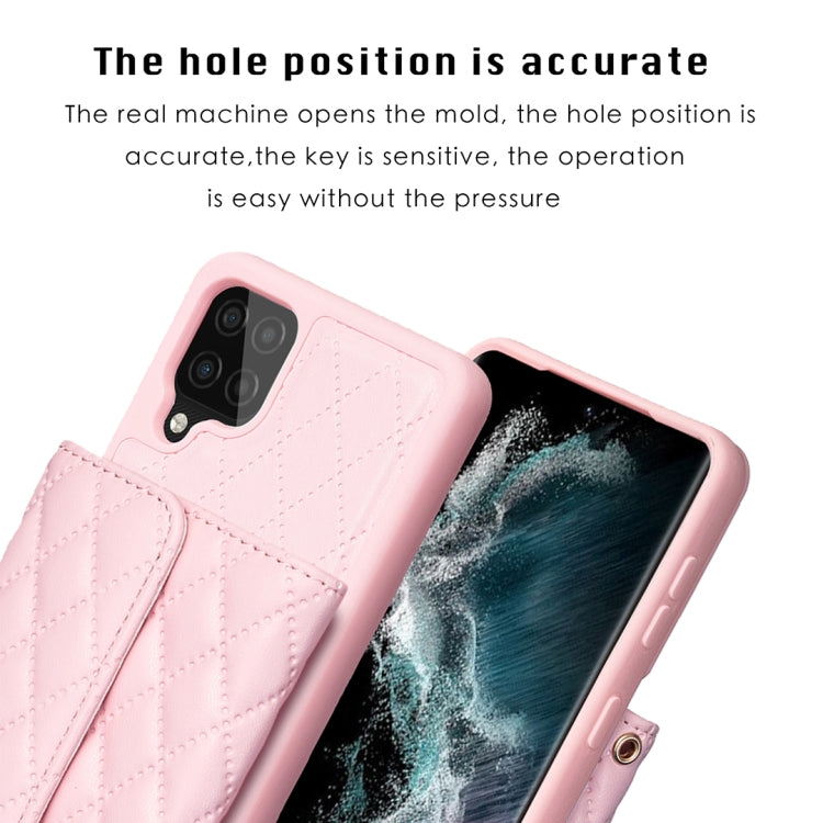 For Samsung Galaxy A12 Horizontal Wallet Rhombic Leather Phone Case