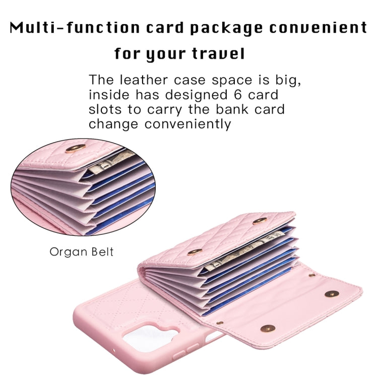 For Samsung Galaxy A12 Horizontal Wallet Rhombic Leather Phone Case