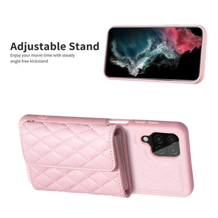 For Samsung Galaxy A12 Horizontal Wallet Rhombic Leather Phone Case