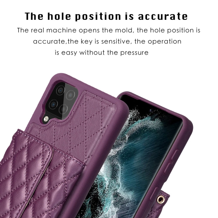 For Samsung Galaxy A12 Horizontal Wallet Rhombic Leather Phone Case