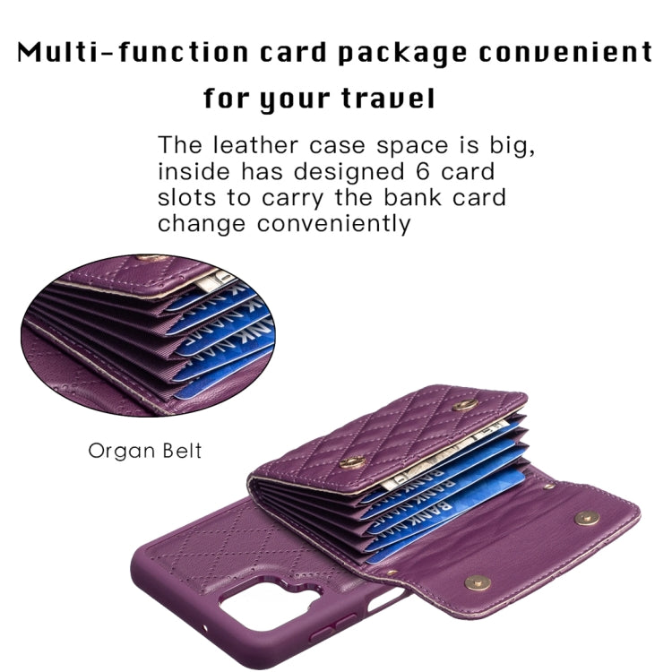 For Samsung Galaxy A12 Horizontal Wallet Rhombic Leather Phone Case