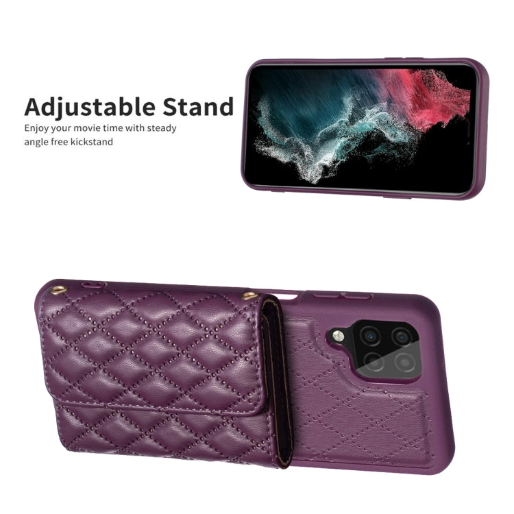 For Samsung Galaxy A12 Horizontal Wallet Rhombic Leather Phone Case
