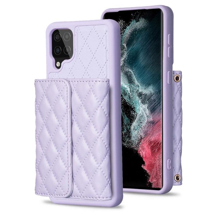 For Samsung Galaxy A12 Horizontal Wallet Rhombic Leather Phone Case