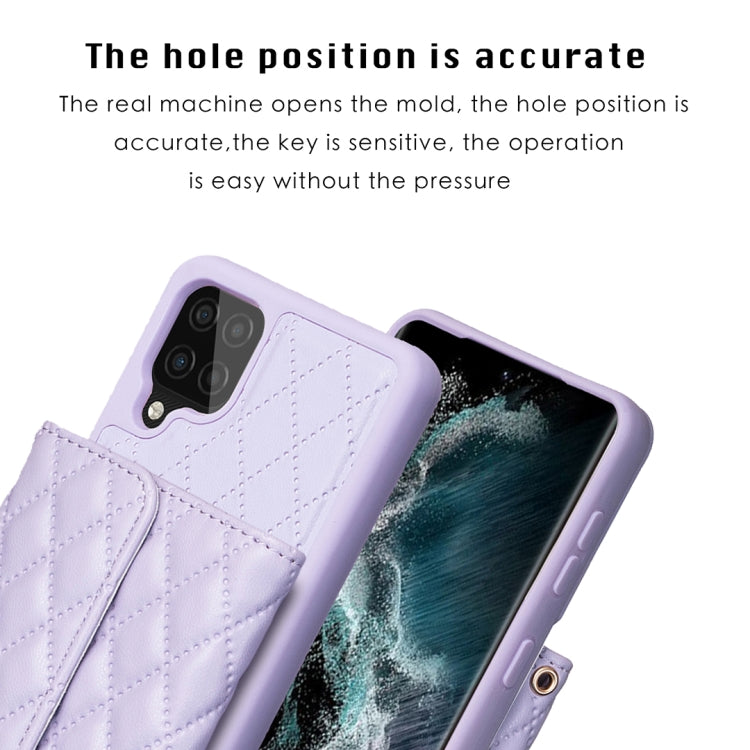 For Samsung Galaxy A12 Horizontal Wallet Rhombic Leather Phone Case