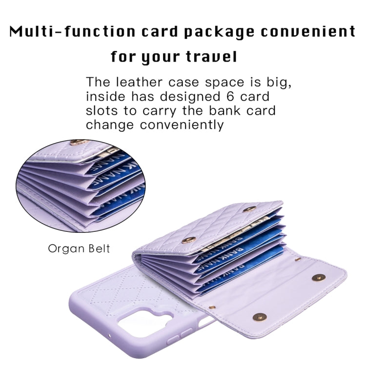 For Samsung Galaxy A12 Horizontal Wallet Rhombic Leather Phone Case