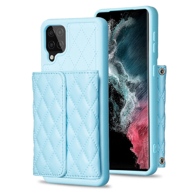 For Samsung Galaxy A12 Horizontal Wallet Rhombic Leather Phone Case