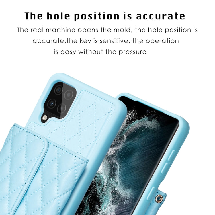For Samsung Galaxy A12 Horizontal Wallet Rhombic Leather Phone Case