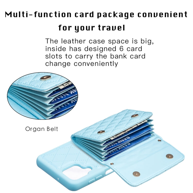 For Samsung Galaxy A12 Horizontal Wallet Rhombic Leather Phone Case