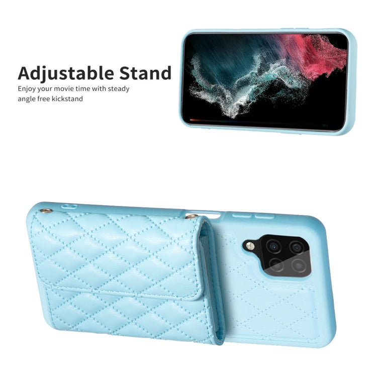 For Samsung Galaxy A12 Horizontal Wallet Rhombic Leather Phone Case
