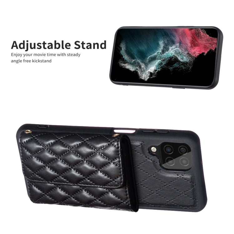 For Samsung Galaxy A12 Horizontal Wallet Rhombic Leather Phone Case
