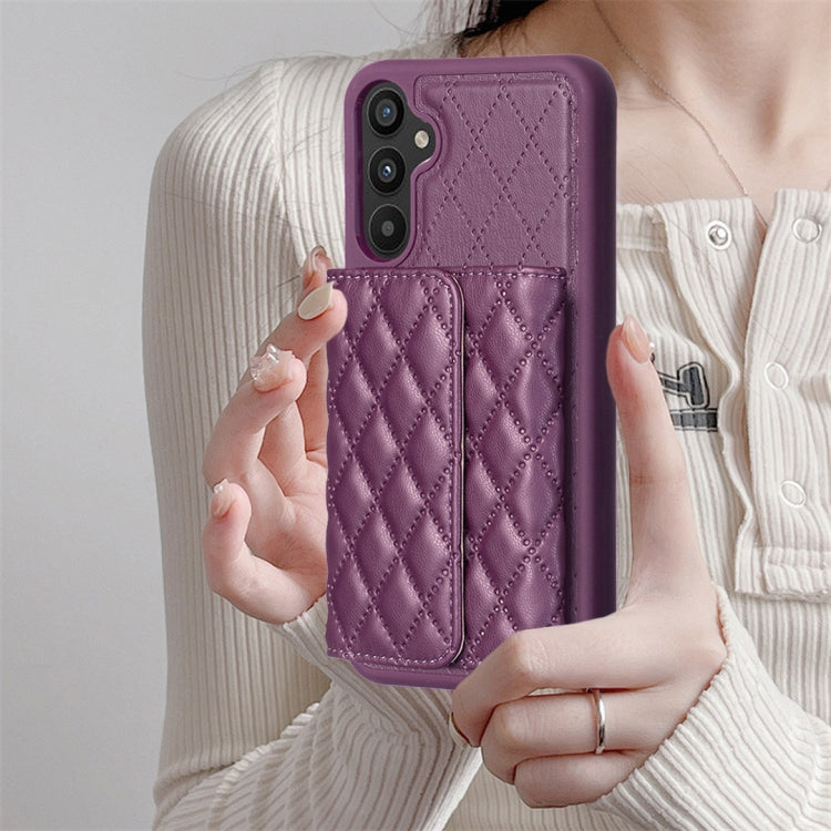 For Samsung Galaxy A34 5G Horizontal Wallet Rhombic Leather Phone Case