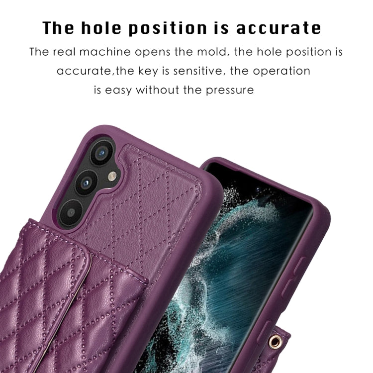 For Samsung Galaxy A34 5G Horizontal Wallet Rhombic Leather Phone Case