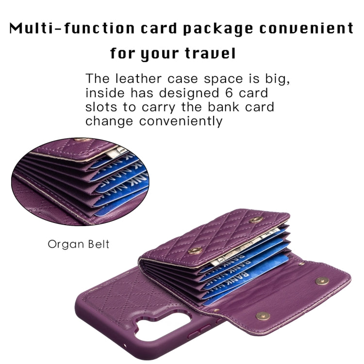 For Samsung Galaxy A34 5G Horizontal Wallet Rhombic Leather Phone Case