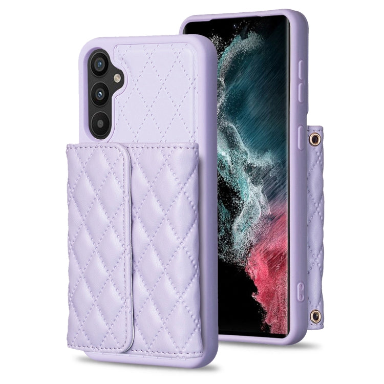 For Samsung Galaxy A34 5G Horizontal Wallet Rhombic Leather Phone Case
