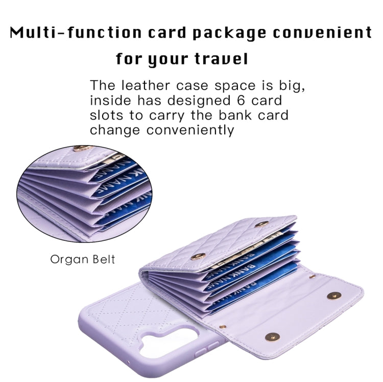 For Samsung Galaxy A34 5G Horizontal Wallet Rhombic Leather Phone Case