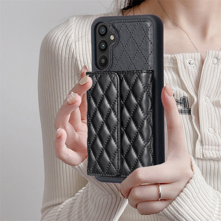 For Samsung Galaxy A34 5G Horizontal Wallet Rhombic Leather Phone Case